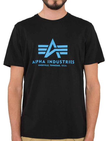 Alpha Industries Basic T-Shirt - schwarz-blau 