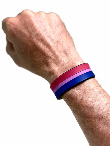 Bisexuell Flagge Armband aus Silikon 