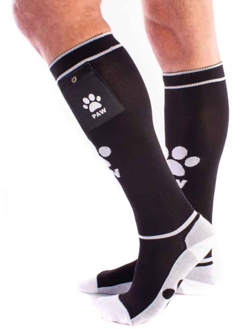 BRUTUS Party Socken mit Tasche schwarz-weiss 