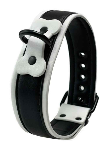 BRUTUS Puppy Hunde-Halsband schwarz-weiss 