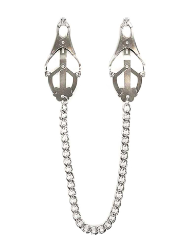 CLOVER CLAMPS Brustwarzenklemmen mit Kette SILBER 