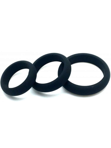 Titus Silikon Cockring 3er Set - schwarz 