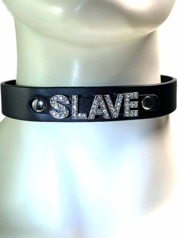 DELUXE Halsband SLAVE schwarz 