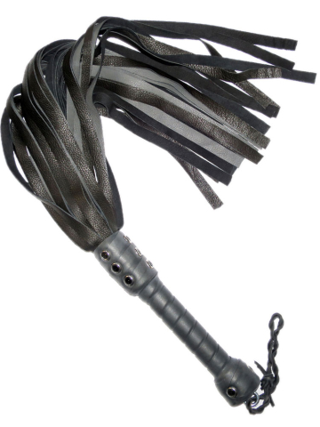 Flogger 30 Riemen 76cm Rind SCHWARZ-GRAU 