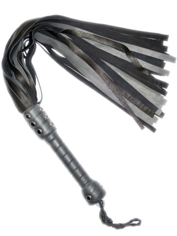 Flogger 40 Riemen 76cm Hirsch SCHWARZ-GRAU 