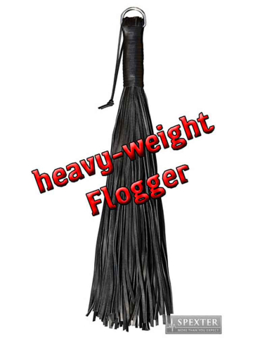 Flogger aus Riemen SCHWER / HEAVY - schwarz 