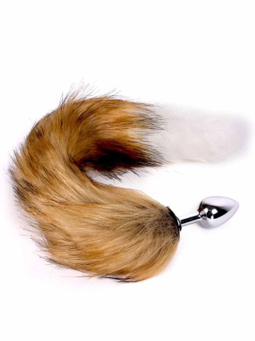 Buttplug FOX TAIL Plug braun-weiss 