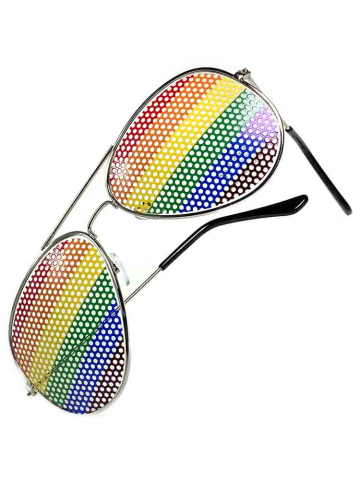 Gay Pride Regenbogen Brille Metallrahmen 