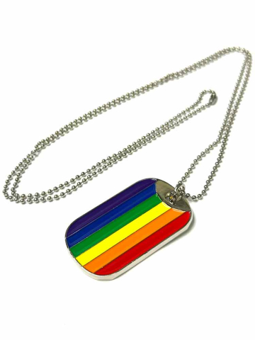 Gay Pride Regenbogen DOG TAG an Kette 