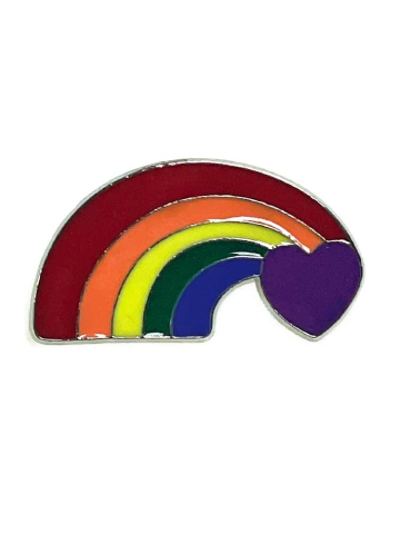 Gay Pride Regenbogen Anstecker Pin mit Herz 