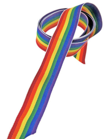 Gay Pride Regenbogen Stoffband Geschenkband - schmal 
