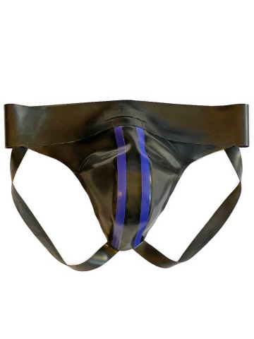 Gummi-Jock-Strap SPEXTER - zwei blauen Streifen 