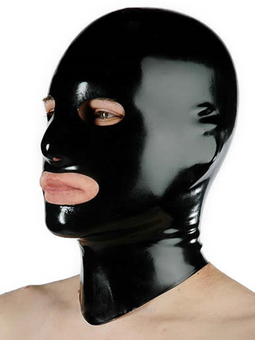 Gummi-Maske MIT Augen- und Mund-Öffnung - schwarz 
