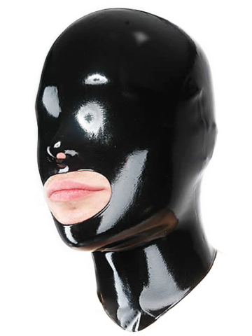 Gummi-Maske MIT Mundöffnung - schwarz 