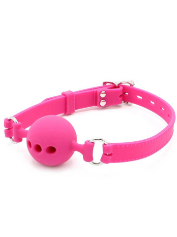 Knebel gelochte Silikonkugel 45mm pink abschliessbar 