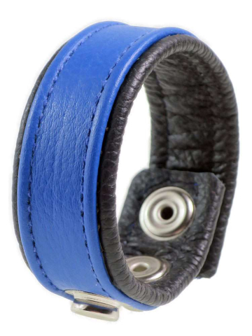 Leder-Cockring breiter blauer Streifen 