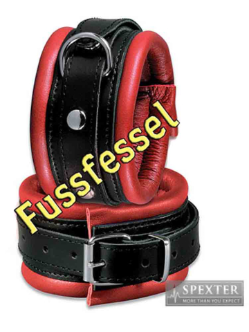 Leder-Fussfessel, rot - 5 cm 