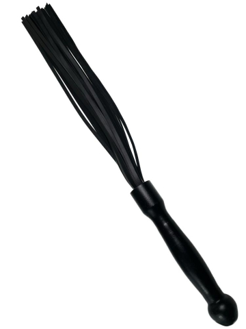 Lederpeitsche mit Holzgriff schwarz 57cm 