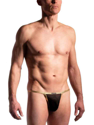 MANSTORE Lasso Tanga schwarz-gold 