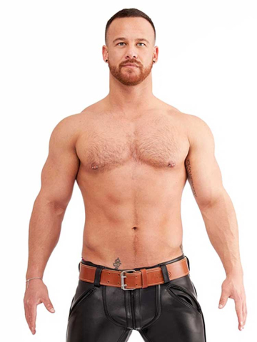 Mister B Signature Ledergürtel Braun 