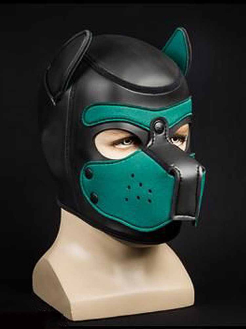 Mister S Neopren Puppy-Maske - schwarz/hunter green 