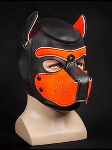 Mister S Neopren Puppy-Maske - schwarz/orange 