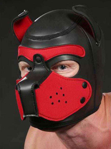 Mister S Neopren Puppy-Maske - schwarz/rot 