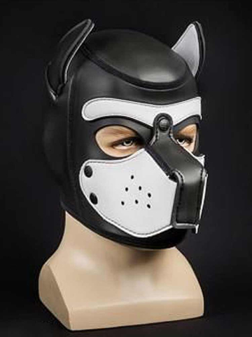 Mister S Neopren Puppy-Maske - schwarz/weiss 