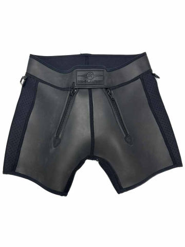 Mister S Neopren TRIPLE ZIP BOXER schwarz 