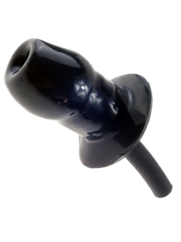 Penis-Plug oder Knebel, realistisch mit Schlauch, schwarz 