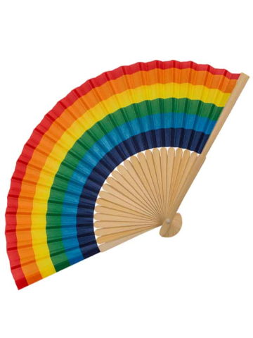 Gay Pride Regenbogen Handfächer - klassisch 21cm 