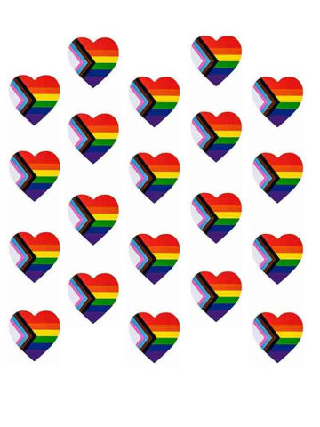 Regenbogen Progress 20 Aufkleber Herzform 