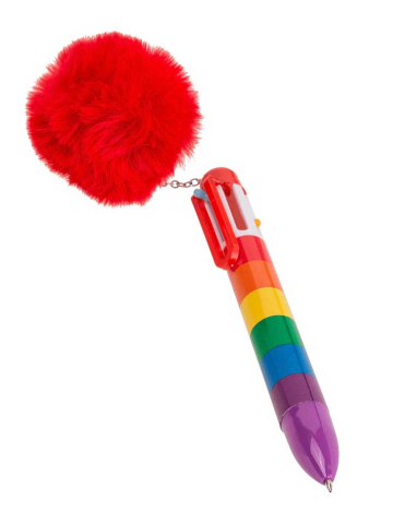Rainbow Pride Kugelschreiber mit 6-farbigen Minen 