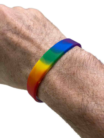 Regenbogen Pride Silikon Armband Farbverlauf 