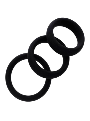 RUDE RIDER 3er-Set Silikon-Cockringe schwarz 
