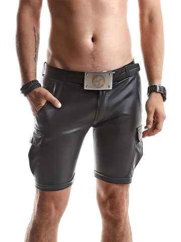 Hose LORENZO Wetlook Armyshorts schwarz 