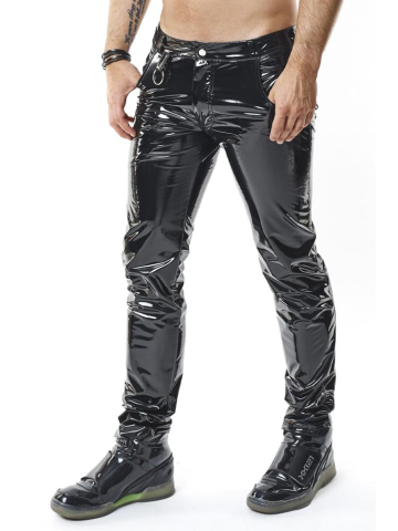 Hose PIERO PVC lang schwarz 