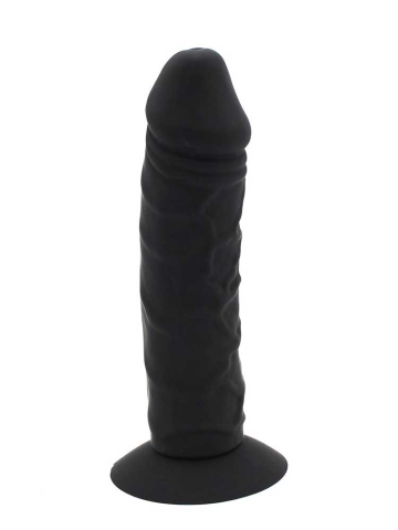 Silikon-Dildo 17cm mit Saugnapf schwarz 