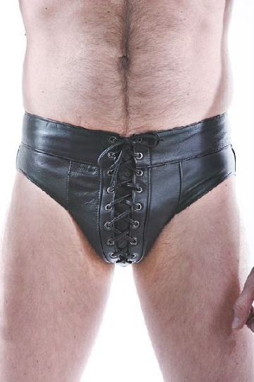 Leder-Jock-Strap mit Schnürfront 