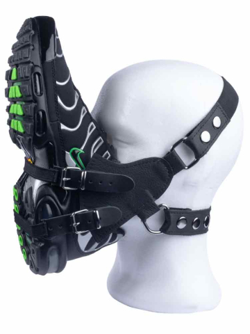 Sniff my Sneaker Ledermaske Kopfharness 