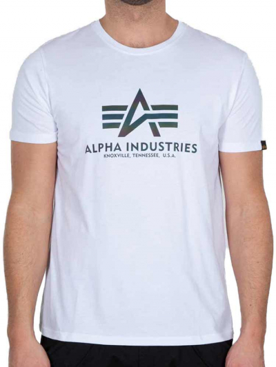 Alpha Industries Basic T-Shirt Rainbow Ref - weiss 