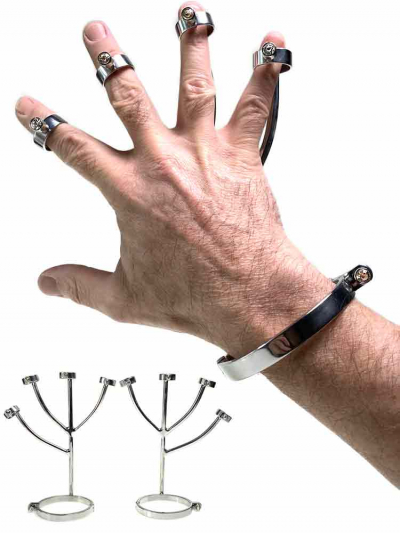BDSM Hand-Fingerfessel Edelstahl 
