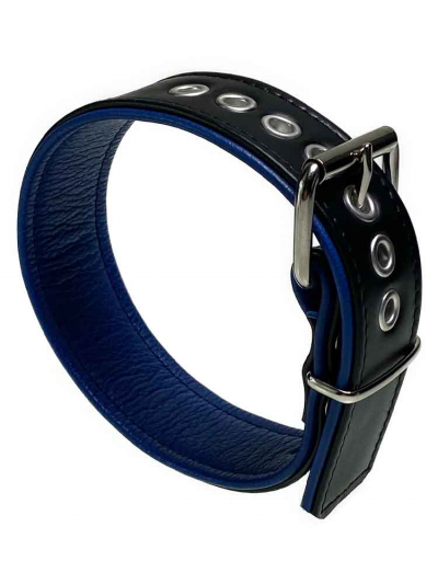 Bizeps-Band Oberarmband mit Schließe - blaue Paspel 