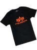 Alpha Industries Basic T-Shirt - schwarz - refl. orange 