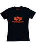 Alpha Industries Basic T-Shirt - schwarz - neon orange 