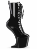 CRAZE Front Heel Lack-Stiefeletten schwarz 