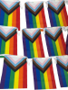 Progressive Regenbogen Flaggenkette 15x 14x21cm 