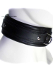 Leder-Halsband, gepolstert schwarz 5cm 