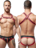 Mister B Neopren Jock Brief schwarz-rot 