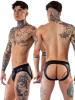 Mister B Neopren Jock Brief schwarz 